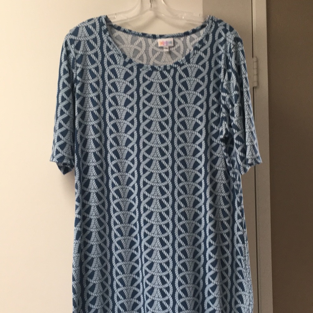 LuLaRoe Julia dress nautical print short sleeve 2X